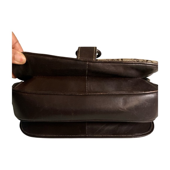 Celine Vintage  Leather and Canvas Shoulder Bag - Picture 3 of 14